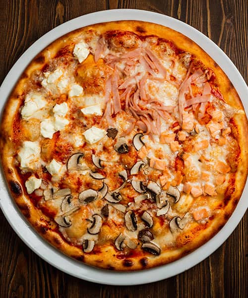 Imagen platillo Pizza Queso, Jamón y Champiñones